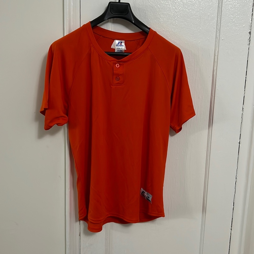 NWOT Men’s Russell Athletics Orange Baseball Jersey